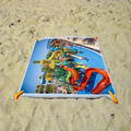 Beach towel 30"X60" is made of 100% microfiber velour fabric. Ultra soft, absorbent and quick dry